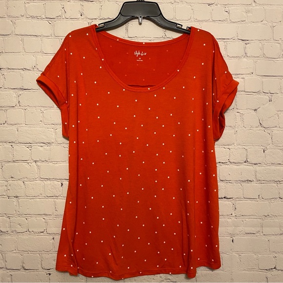 Style & Co Womens Shirt Star Print Scoop Neck Short Sleeve - Picture 1 of 4